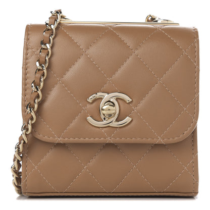 Chanel Lambskin Quilted Mini Trendy CC Chain Wallet Light Brown 1 of 10