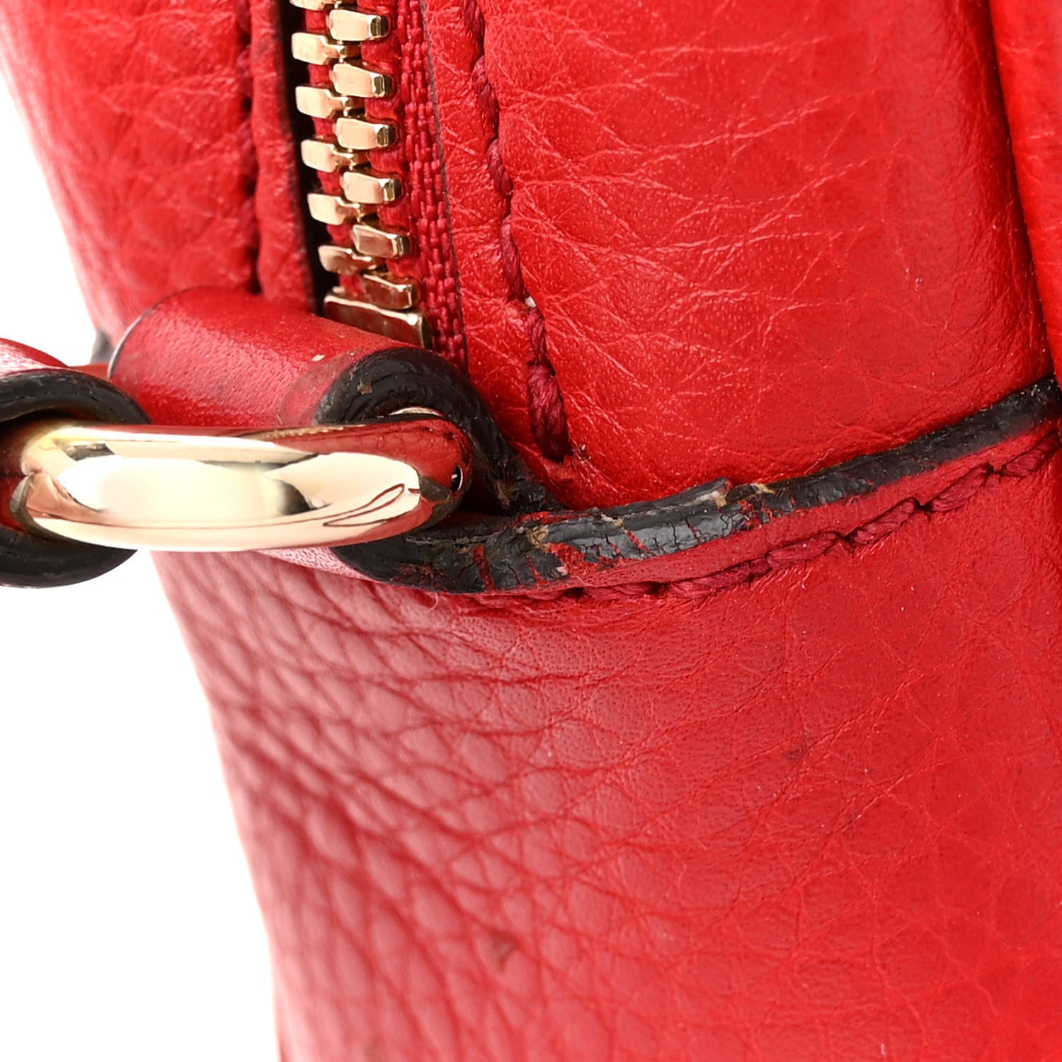 Gucci Pebbled Calfskin Small Soho Disco Bag Tabasco Red 12 of 14