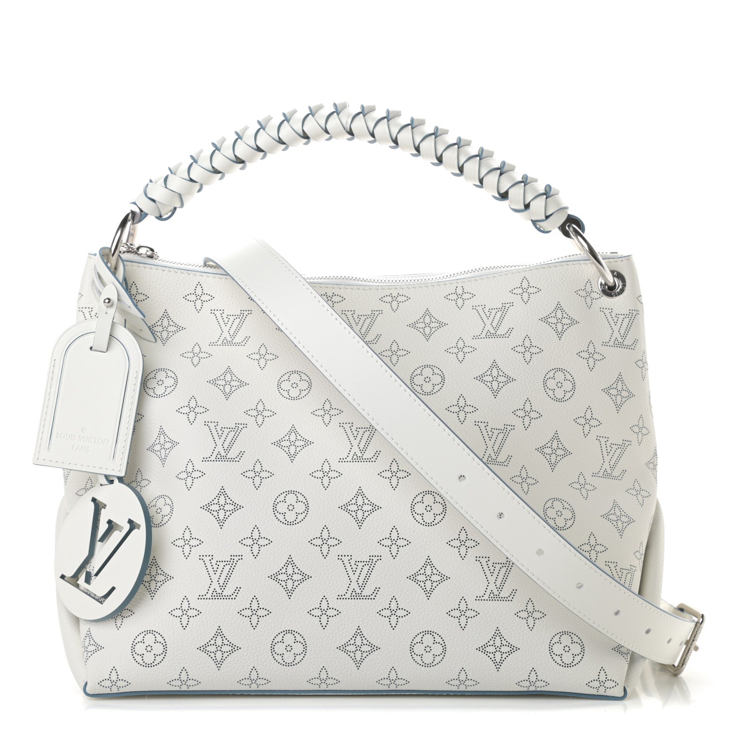 Louis Vuitton Mahina Beaubourg Hobo MM Snow Orage Blue 1 of 11