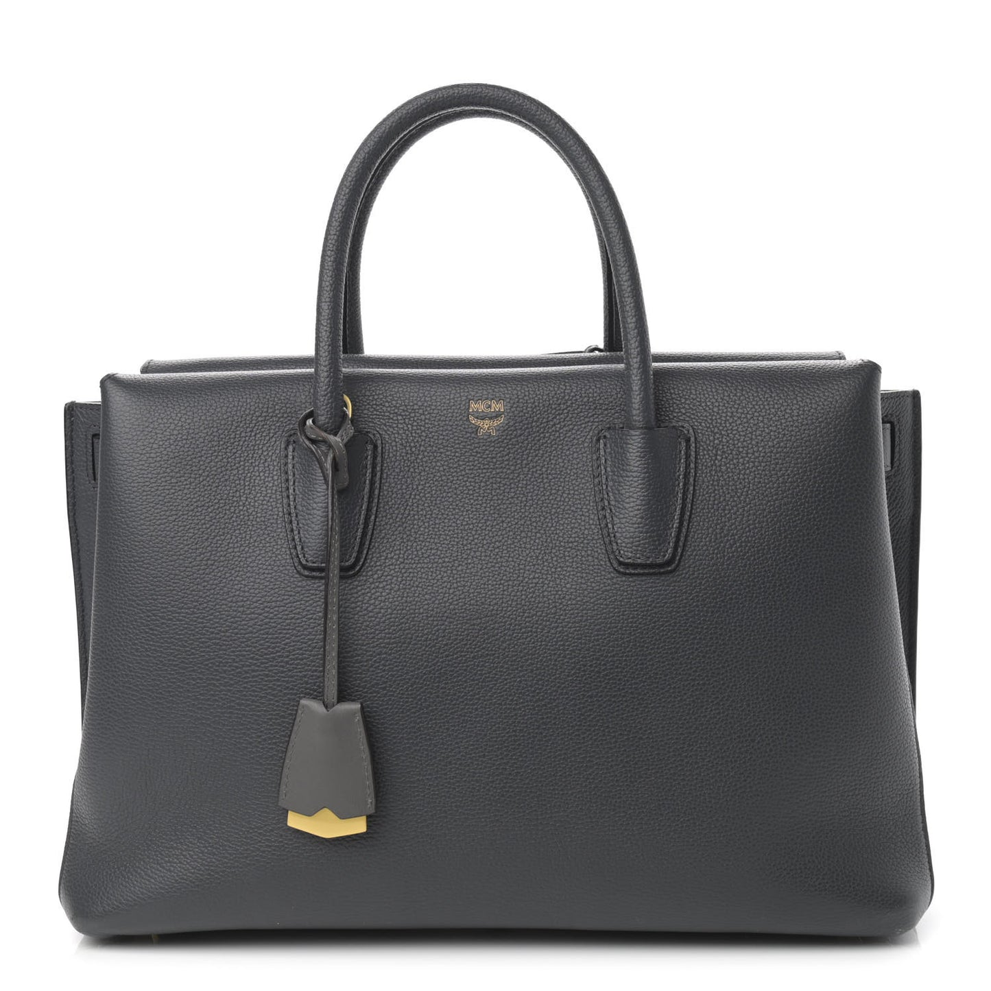 Grained Calfskin Large Milla Tote Phantom Grey