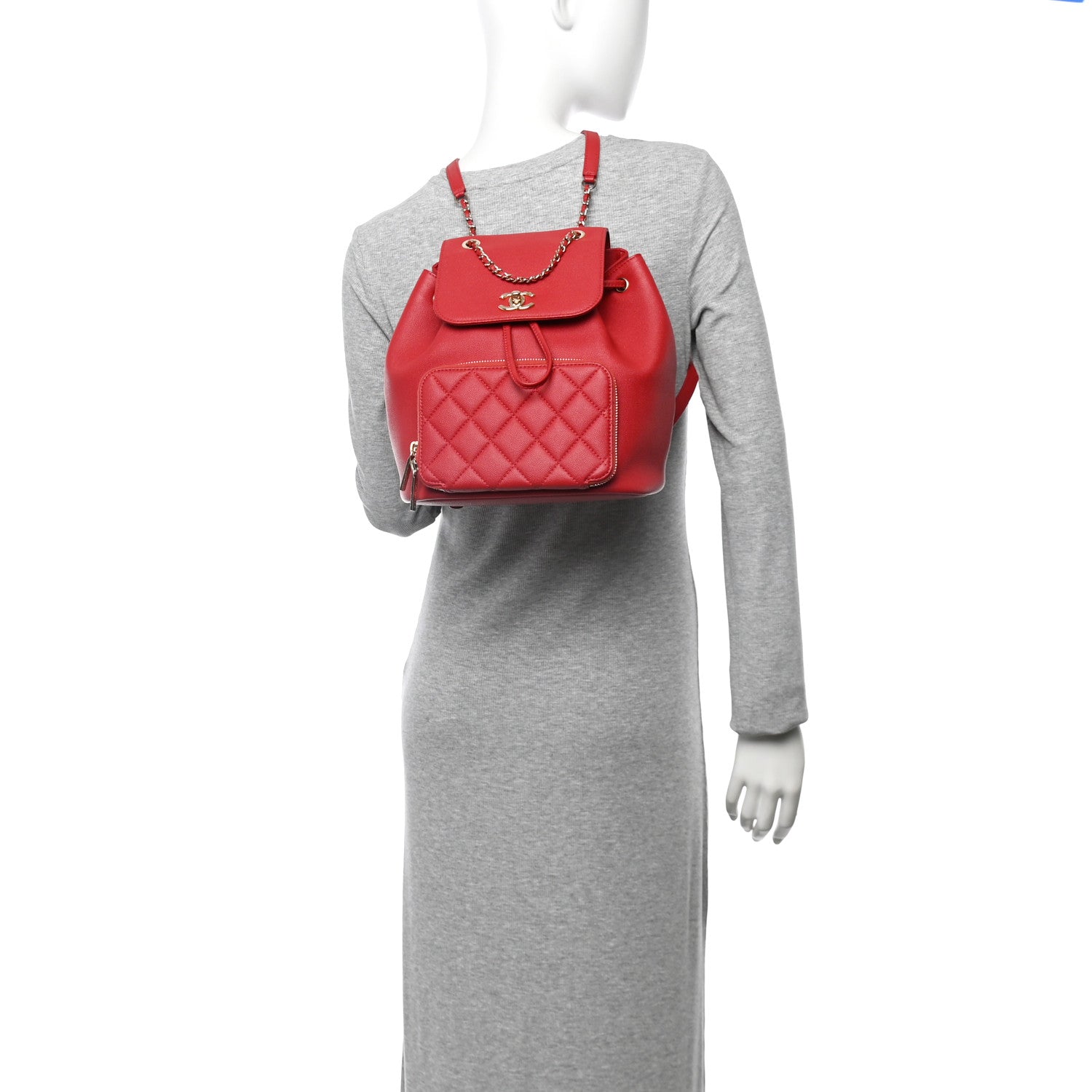 Chanel Caviar Quilted Business Affinity Backpack Red 2 of 10
