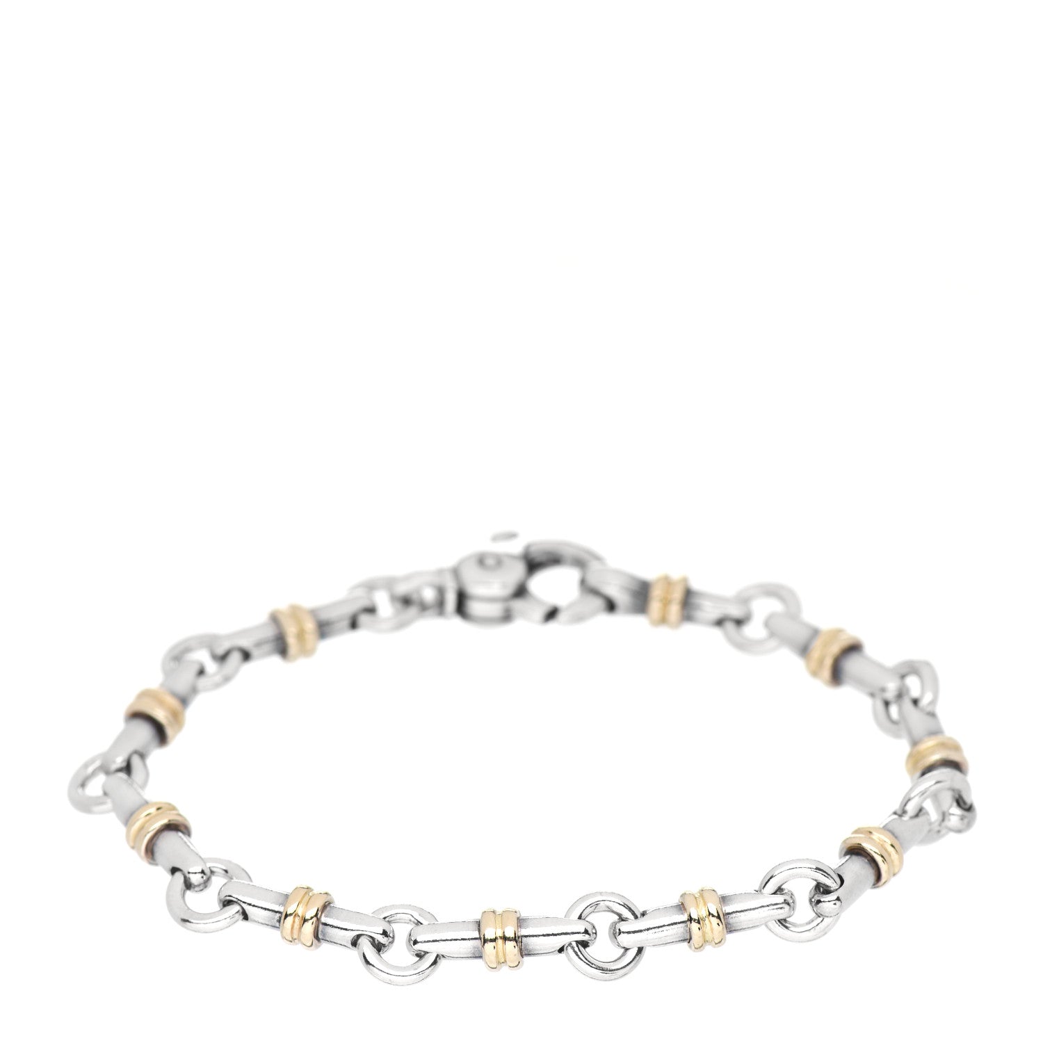 Tiffany Sterling Silver 18K Yellow Gold Bar Link Bracelet 1 of 4