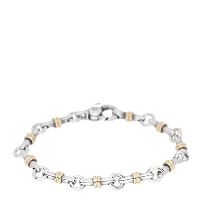 Tiffany Sterling Silver 18K Yellow Gold Bar Link Bracelet 1 of 4