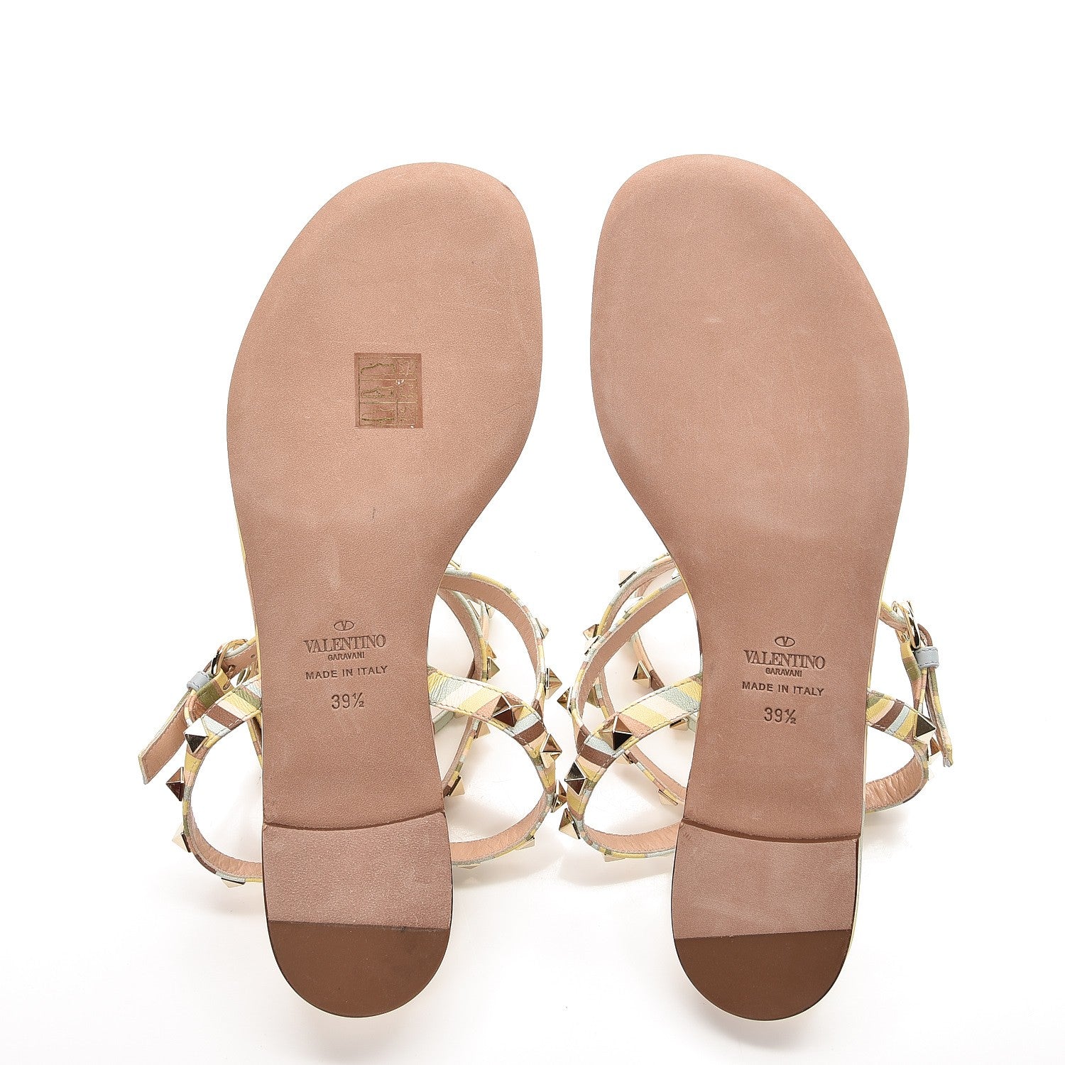 Valentino Garavani Calfskin Native Couture 1975 Rockstud Ankle Wrap Flat Thong Sandals 39.5 Multicolor 5 of 9