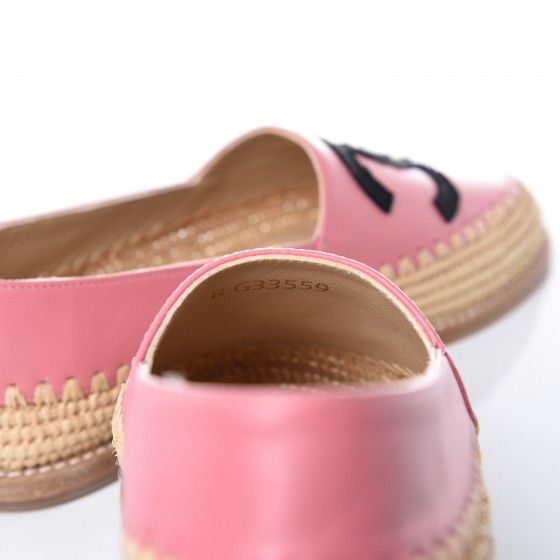 Chanel Lambskin Grosgrain CC Espadrilles 35 Pink Black 8 of 10