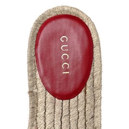Gucci Nappa Matelasse GG Marmont Espadrille Slide Sandals 36.5 Hibiscus Red 7 of 9