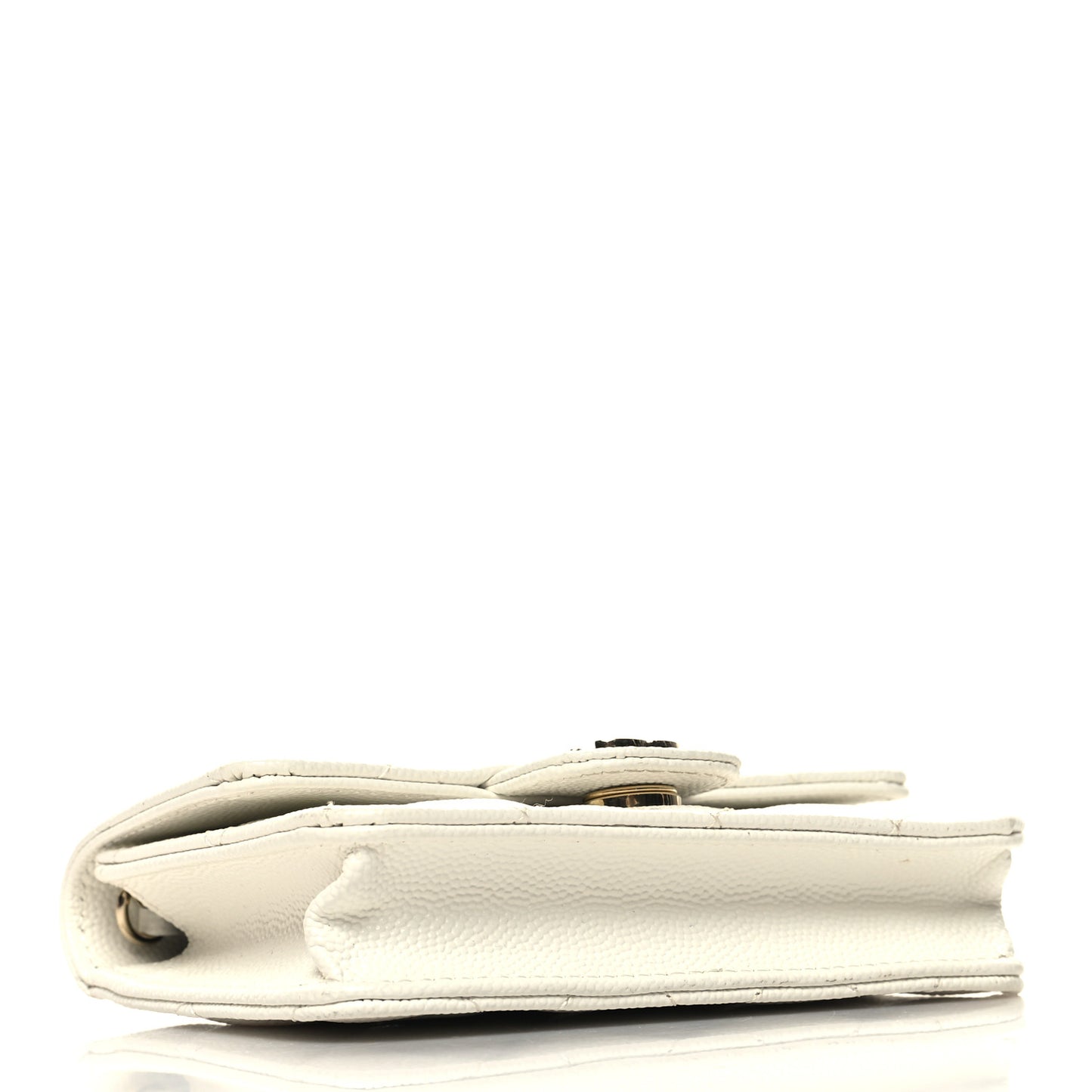 Caviar Quilted Mini Chain Bag White