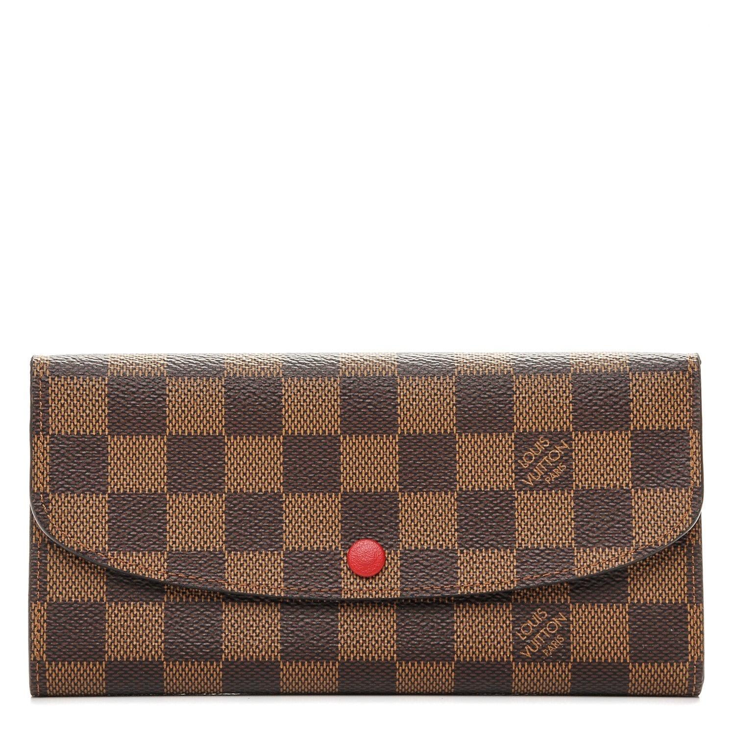 Louis Vuitton Damier Ebene Emilie Wallet Red 1 of 6