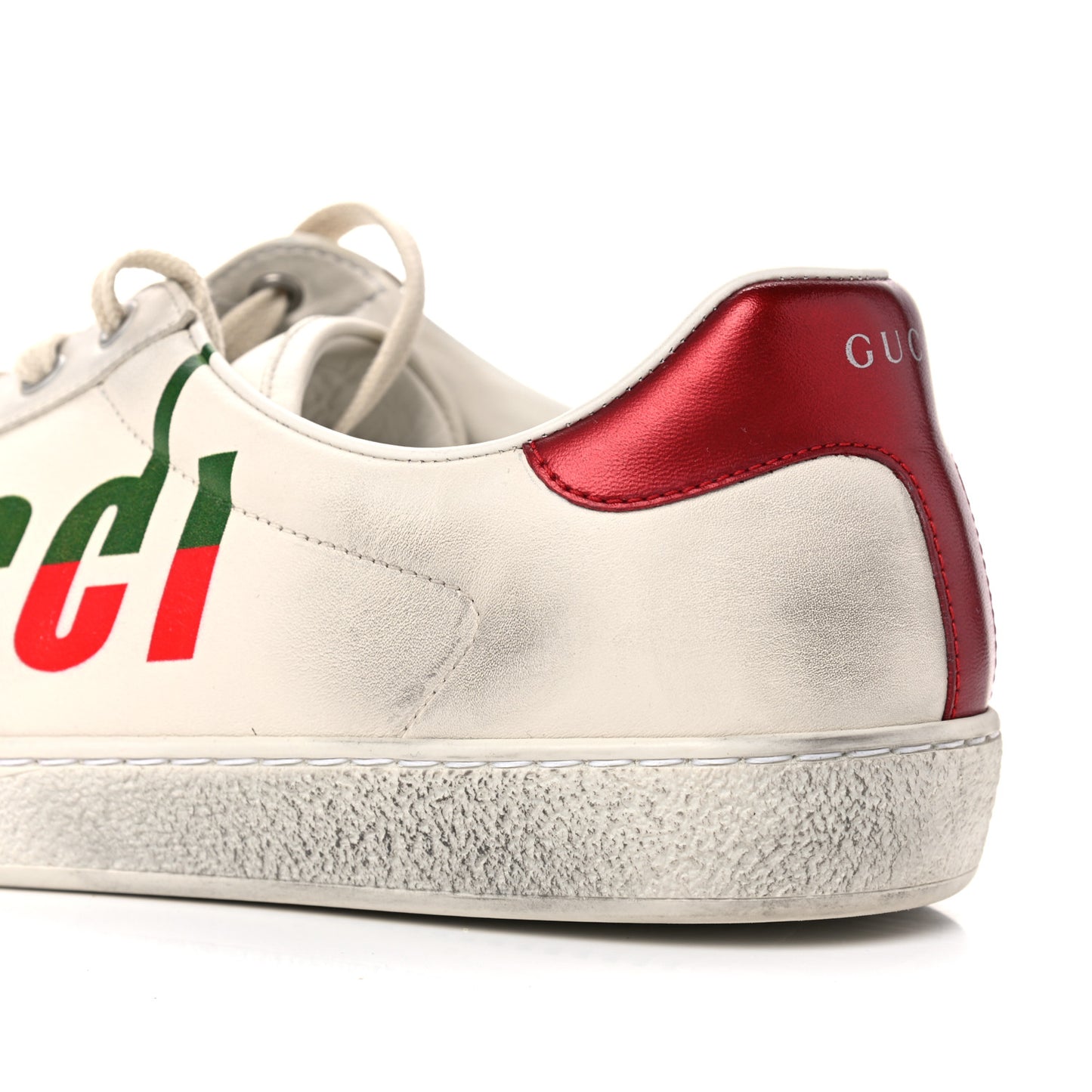 Distressed Calfskin Mens Ace Blade Sneakers 11 White