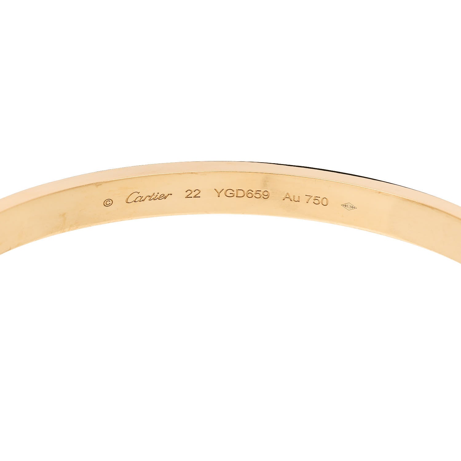 Cartier 18K Yellow Gold Brushed Finish LOVE Bracelet 22 6 of 9