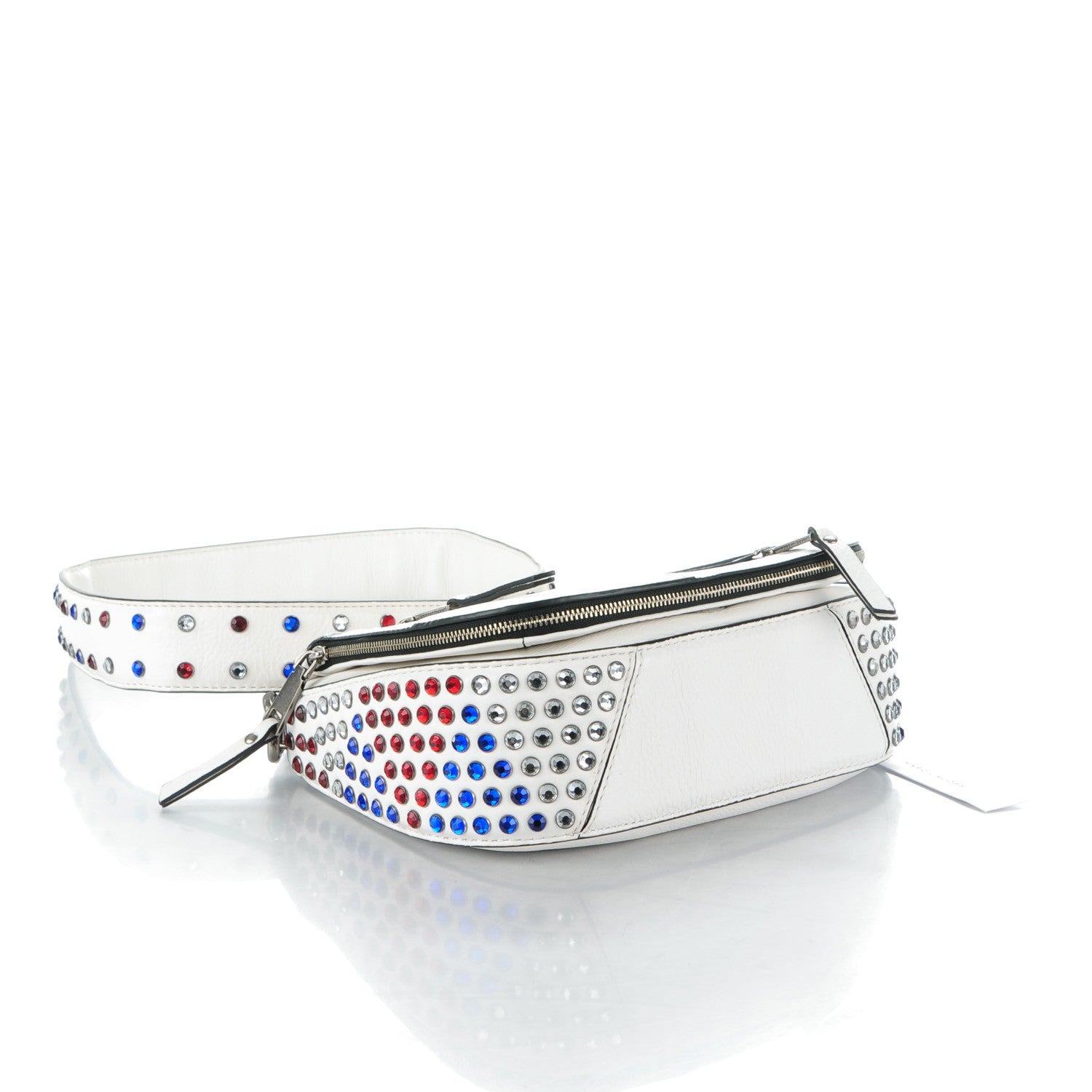 Marc Jacobs Calfskin Crystal Studded Small Pretty Young Thing Saddle Bag Star White 4 of 7