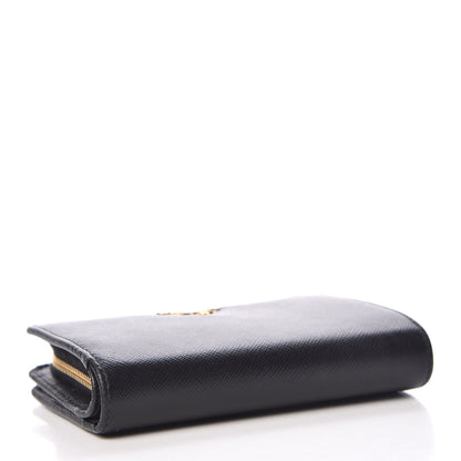 Prada Saffiano Compact Wallet Black 4 of 9