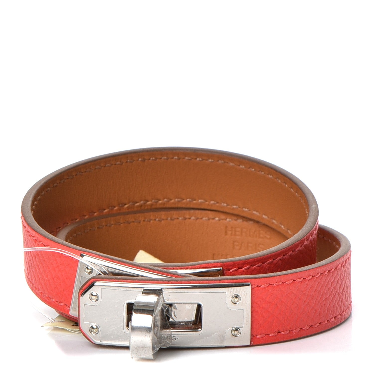 Hermes Epsom Kelly Double Tour Bracelet S Rose Jaipur 1 of 6
