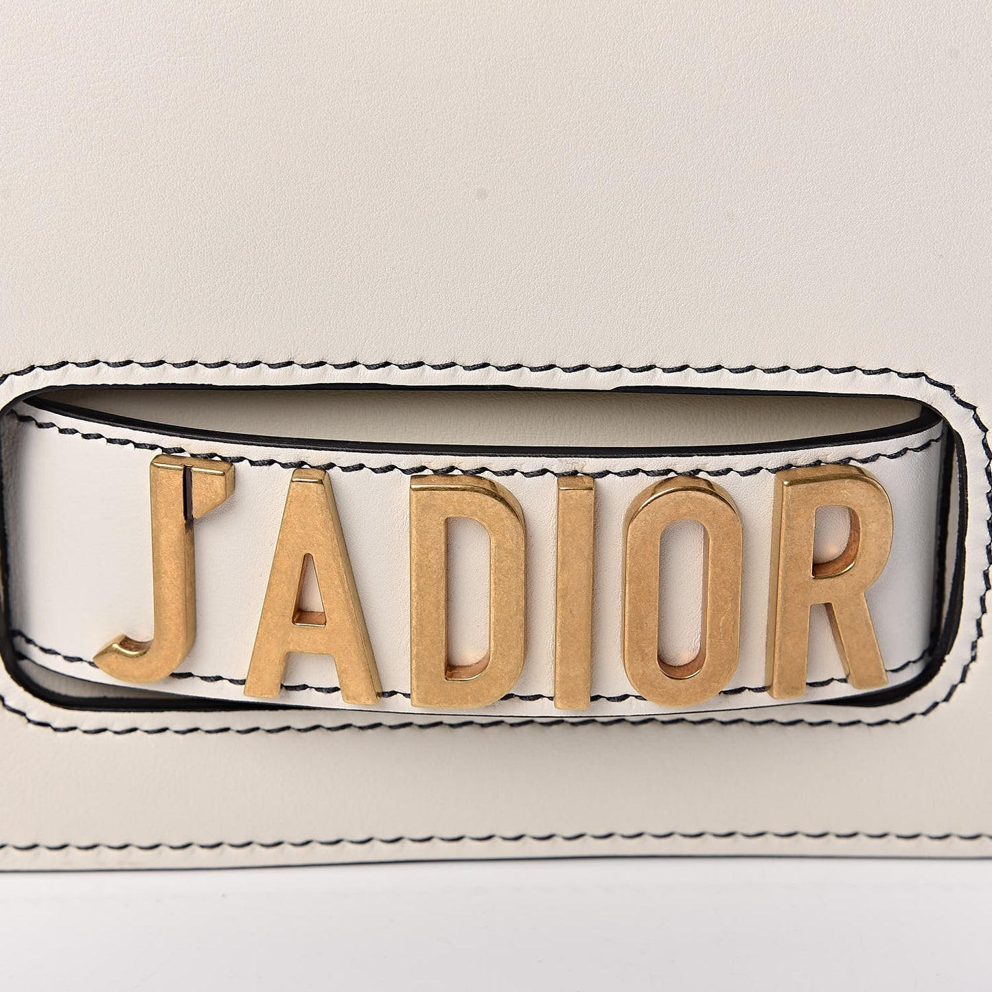 Calfskin J'Adior Chain Flap Bag Off White
