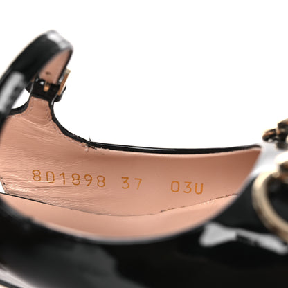 Gucci Vernice Crystal Horsebit Charlotte 42mm Slingback Pumps 37 Black Multicolor 10 of 14