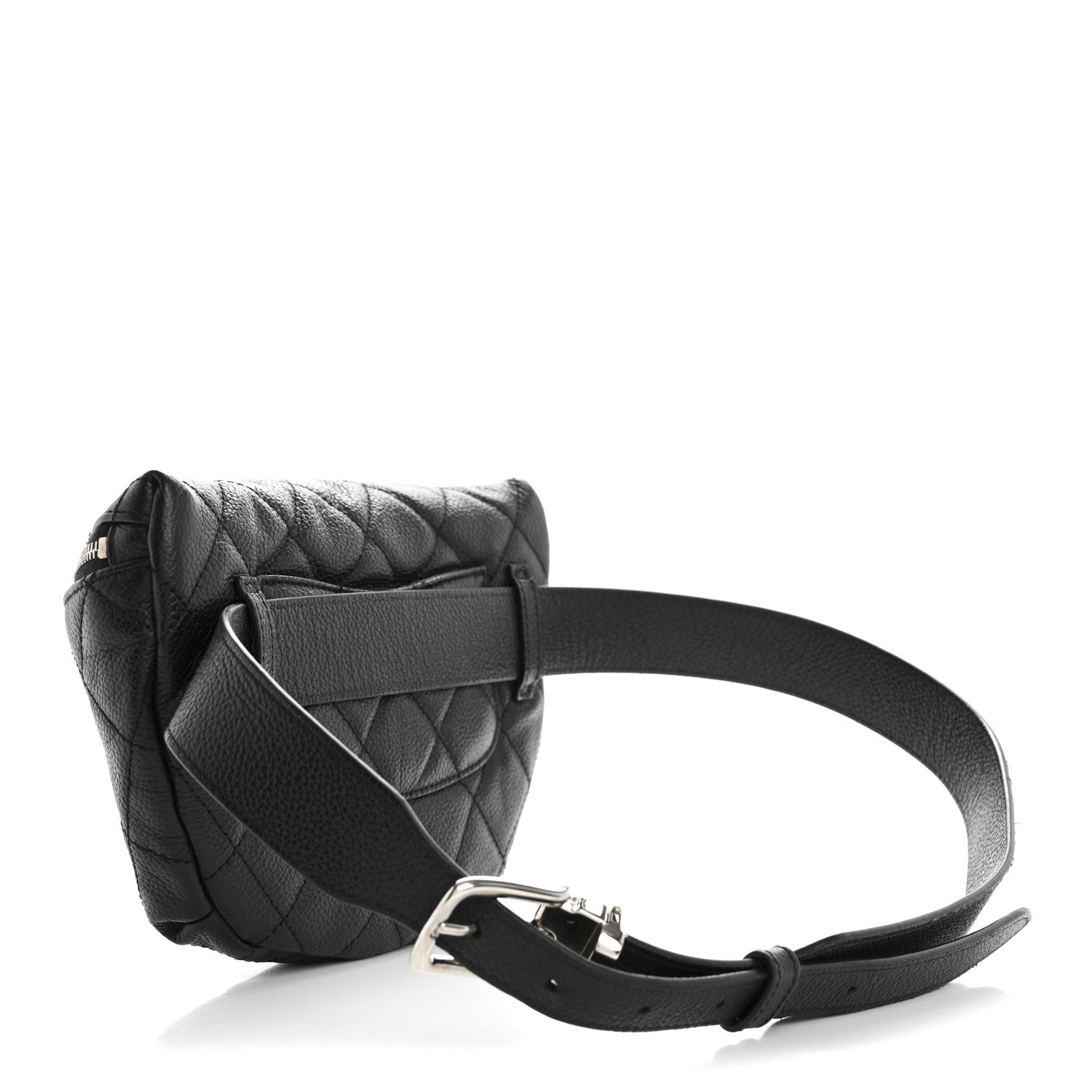 Chanel Grained Calfskin Quilted Waist Belt Bag Black 3 of 12