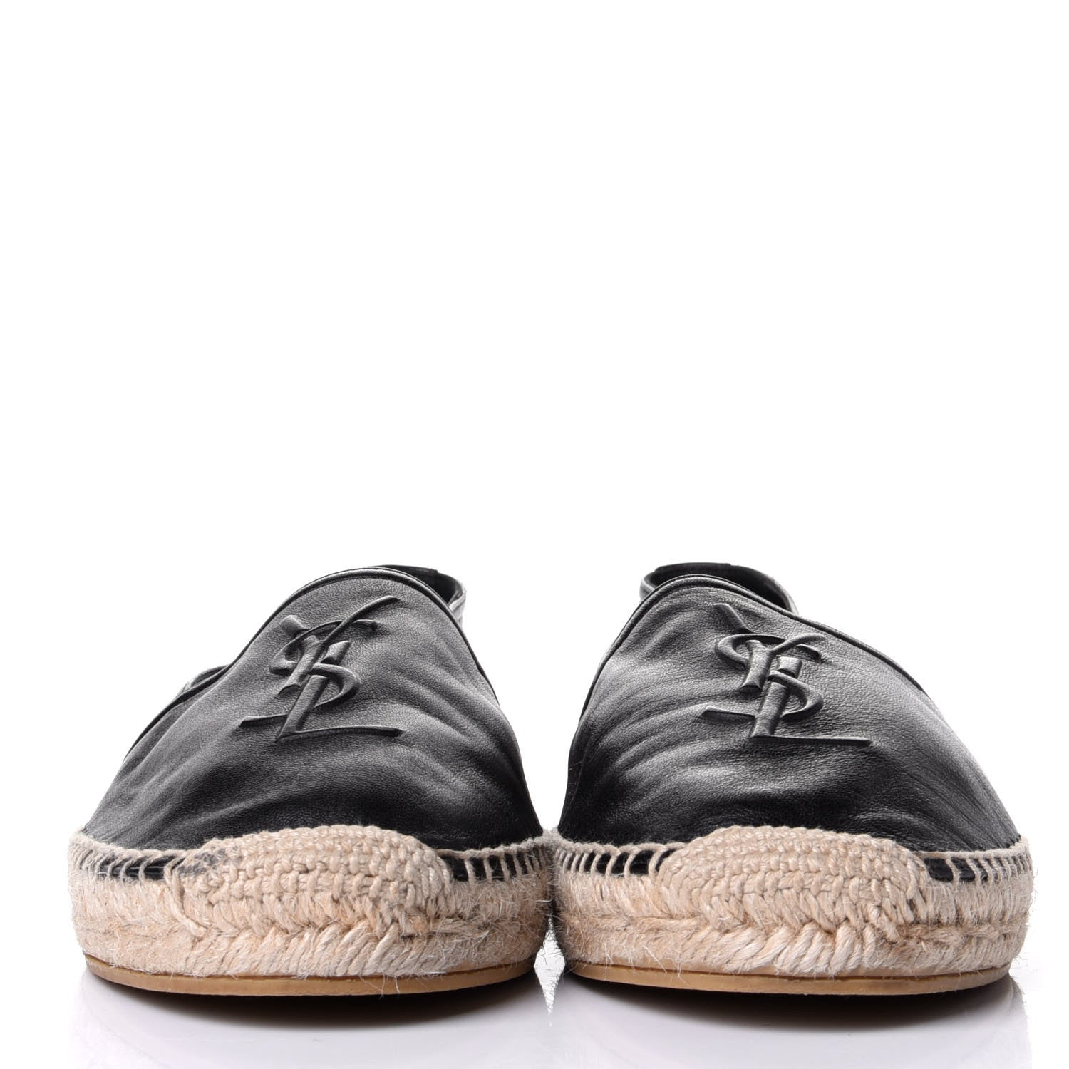 Saint Laurent Lambskin Monogram Espadrilles 41 Black 2 of 10