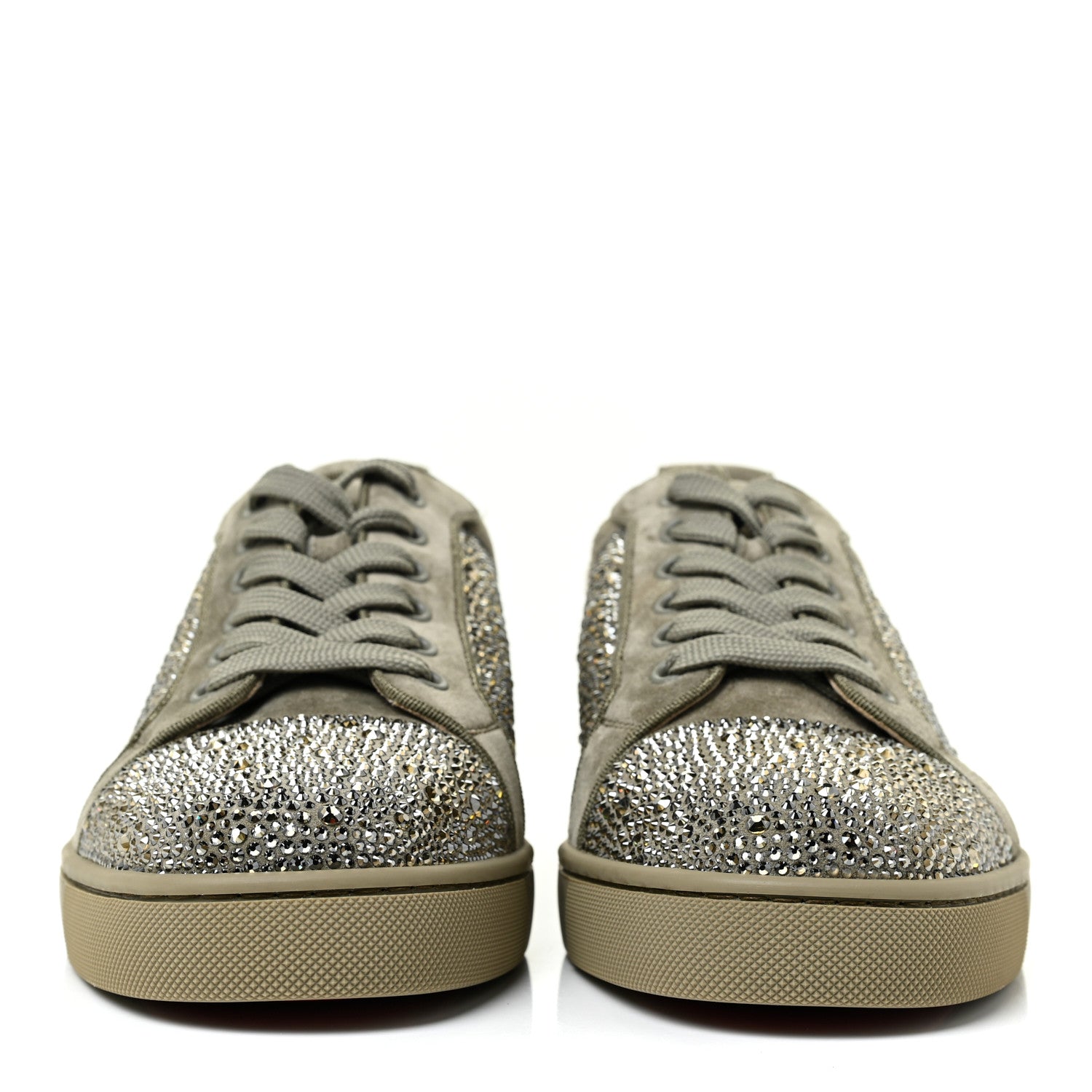 Christian Louboutin Strass Louis Junior Flat Sneakers 40.5 Grey 2 of 9