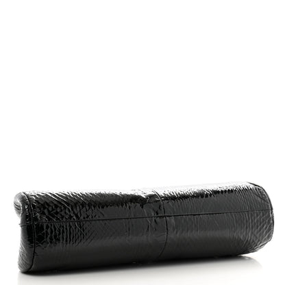 Chanel Glazed Snakeskin Timeless Clutch Black 4 of 10