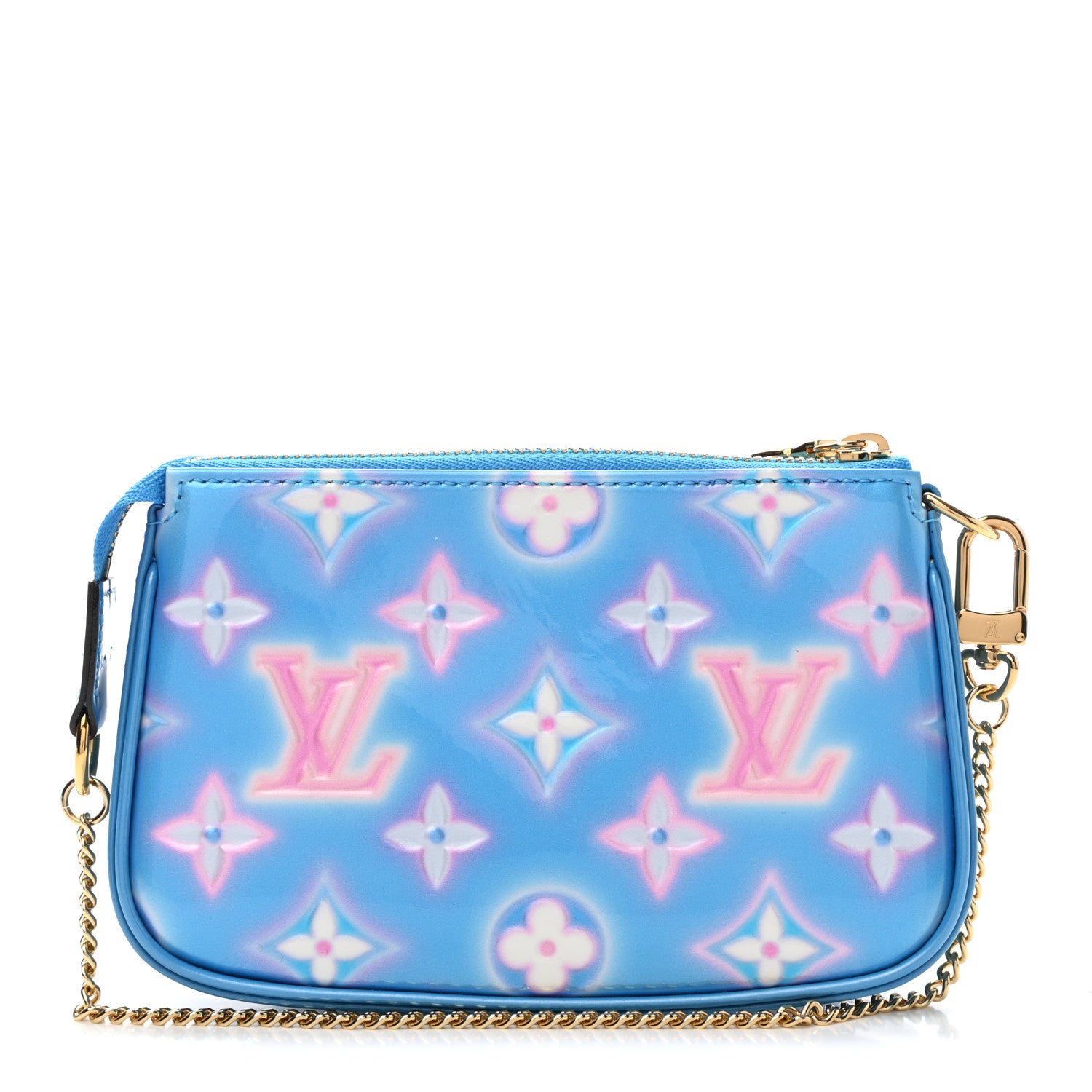 Louis Vuitton Vernis Valentine Mini Pochette Accessories Baby Blue Neon 1 of 6