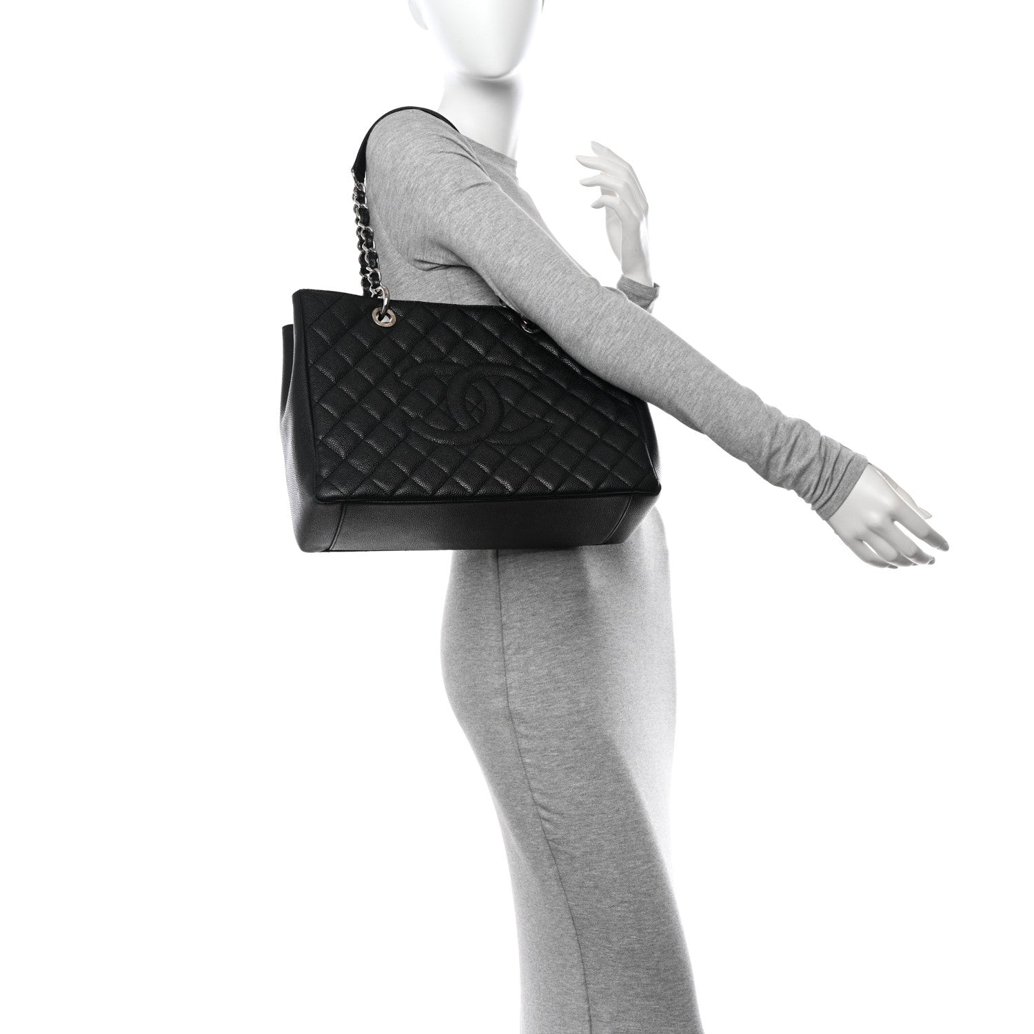 Chanel Caviar Quilted Grand Shopping Tote GST Black 2 of 15