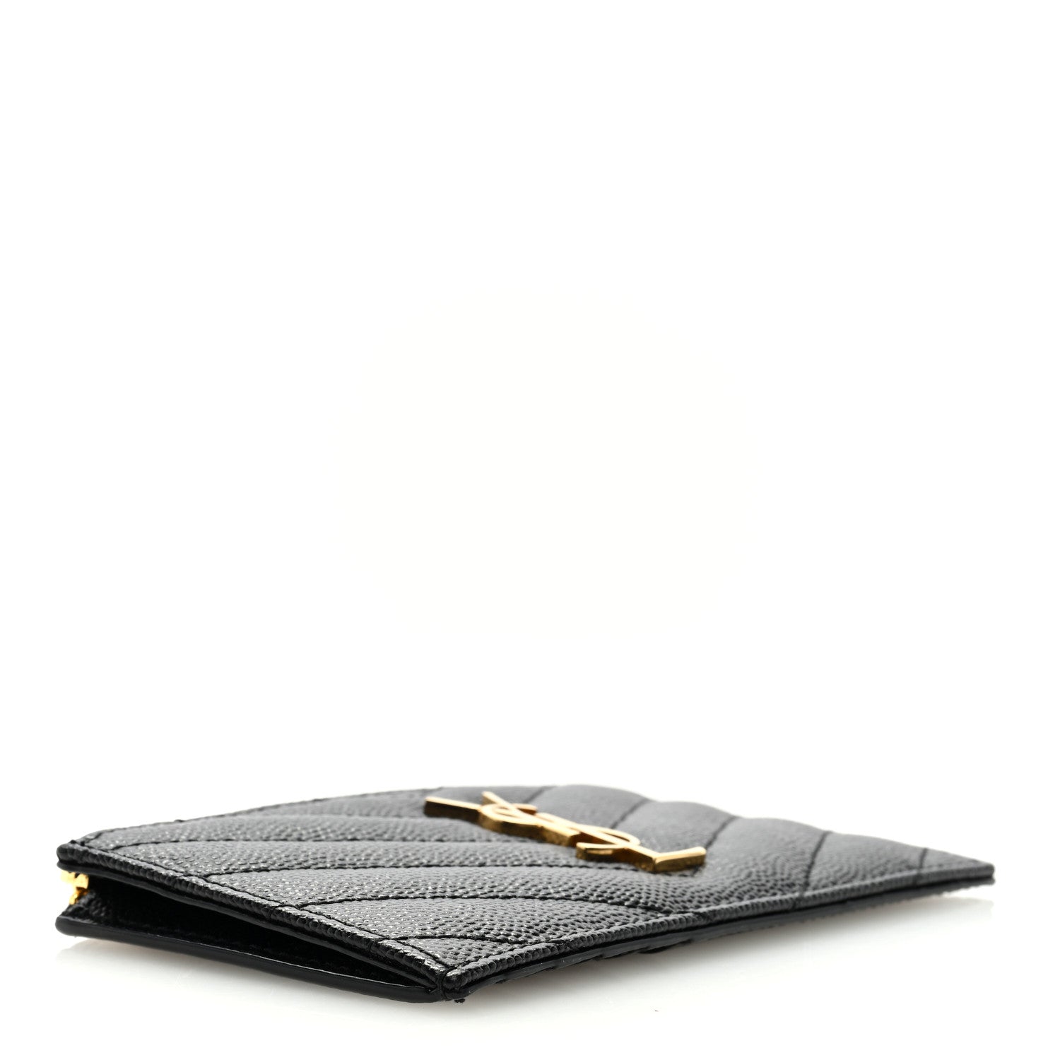 Saint Laurent Monogram Grain de Poudre 5 Fragments Zip Pouch Card Holder Black 4 of 6