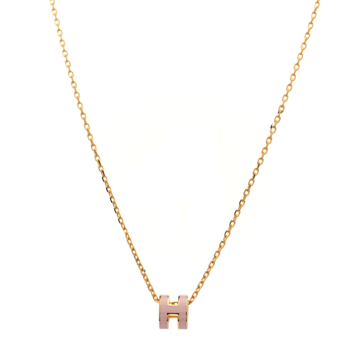 Lacquered Rose Gold Mini Pop H Pendant Necklace Rose Dragee
