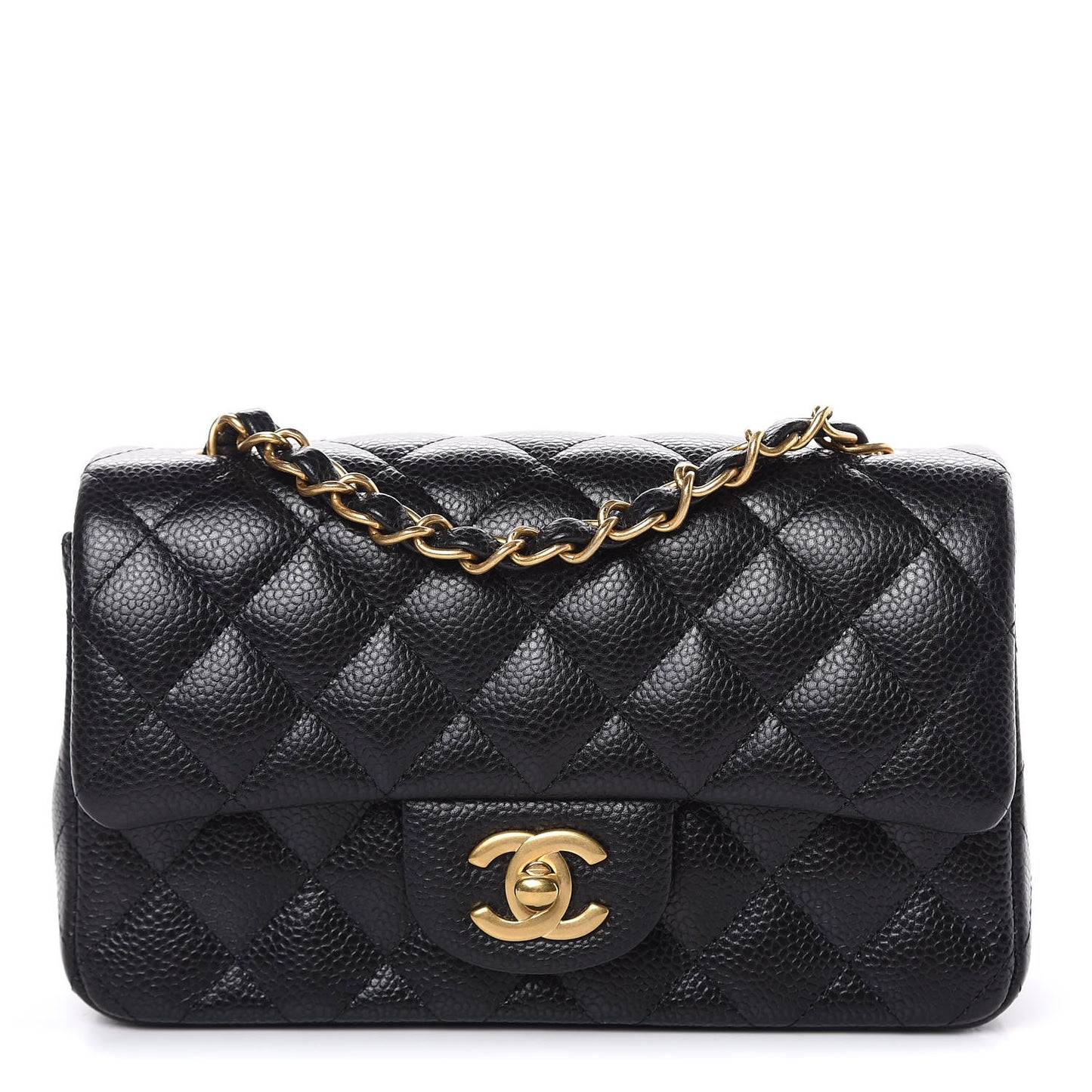 Caviar Quilted Mini Rectangular Flap Black