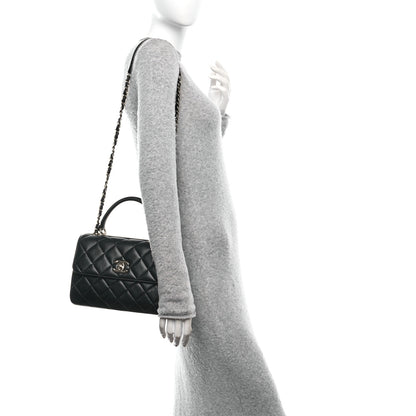 Chanel Lambskin Quilted Mini Trendy CC Dual Handle Flap Bag Black 2 of 10