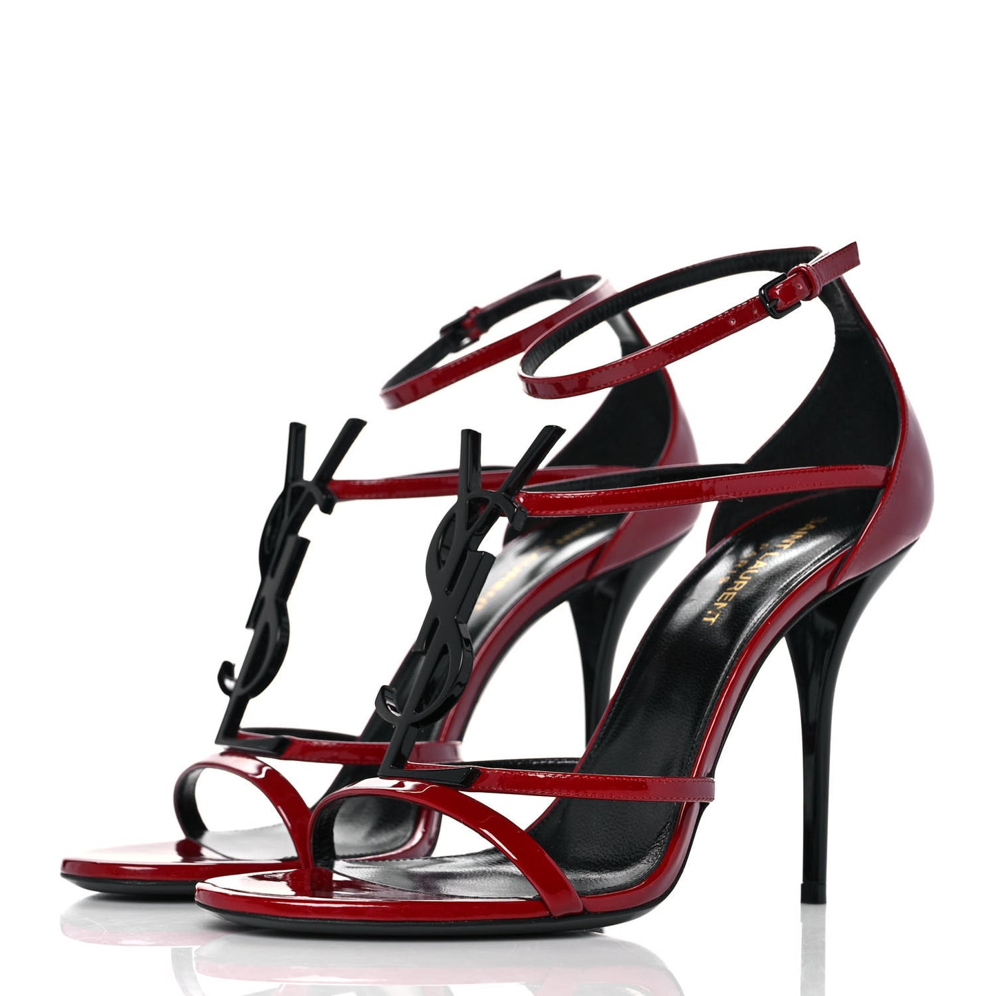 Patent Calfskin Cassandra 100 Sandals 40 Red Laquer