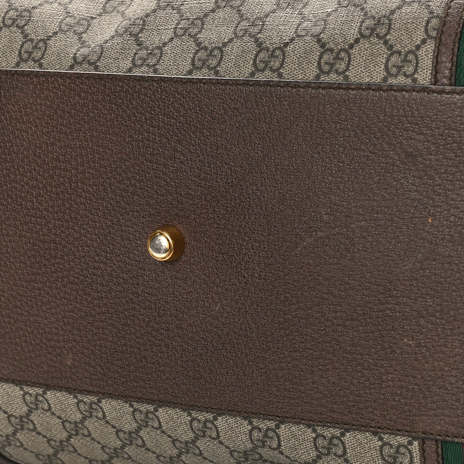 Gucci Soft GG Supreme Monogram Web Large Duffle Bag Beige New Acero Crop 11 of 30