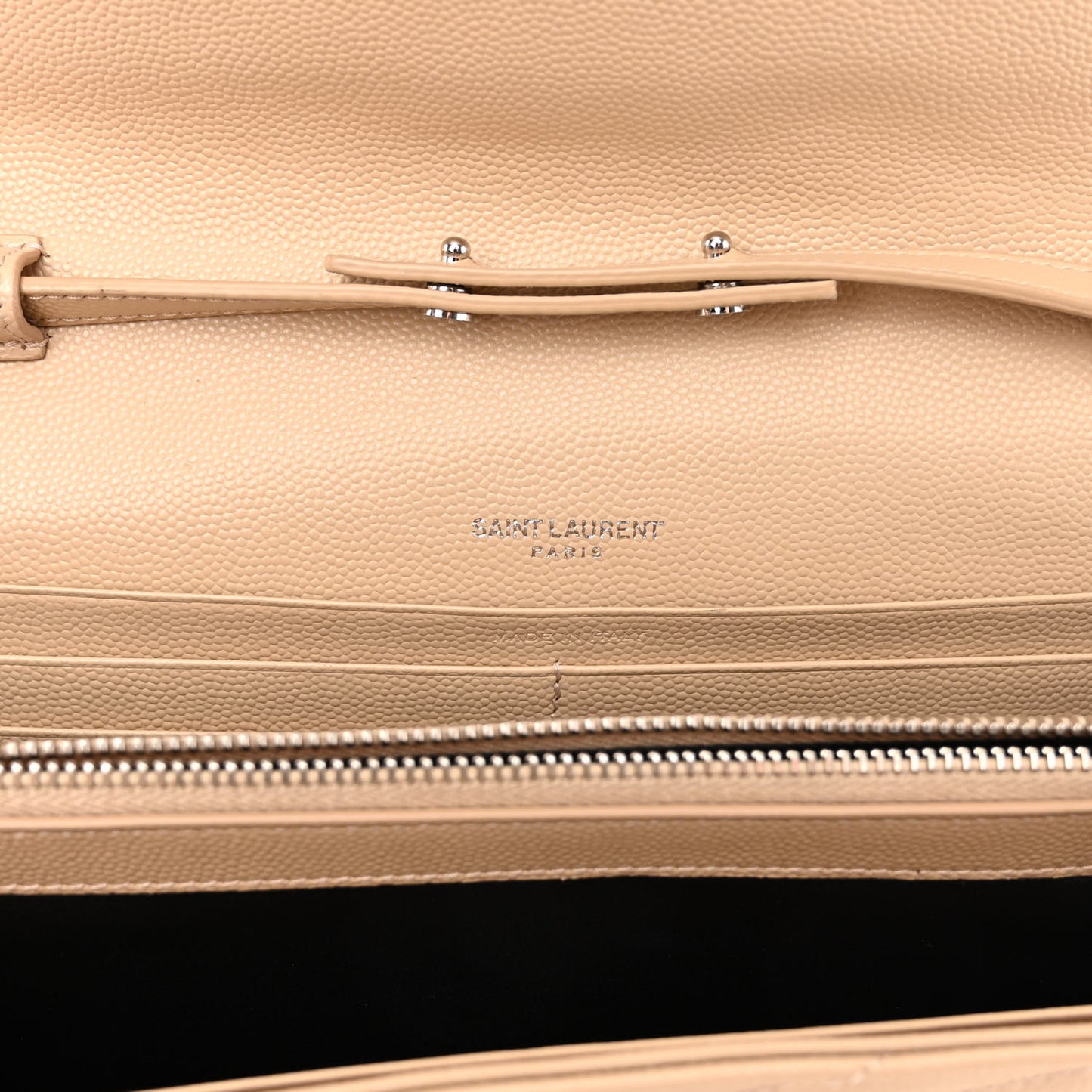 Grain De Poudre Matelasse Chevron Cassandre Envelope Chain Wallet Nude Powder