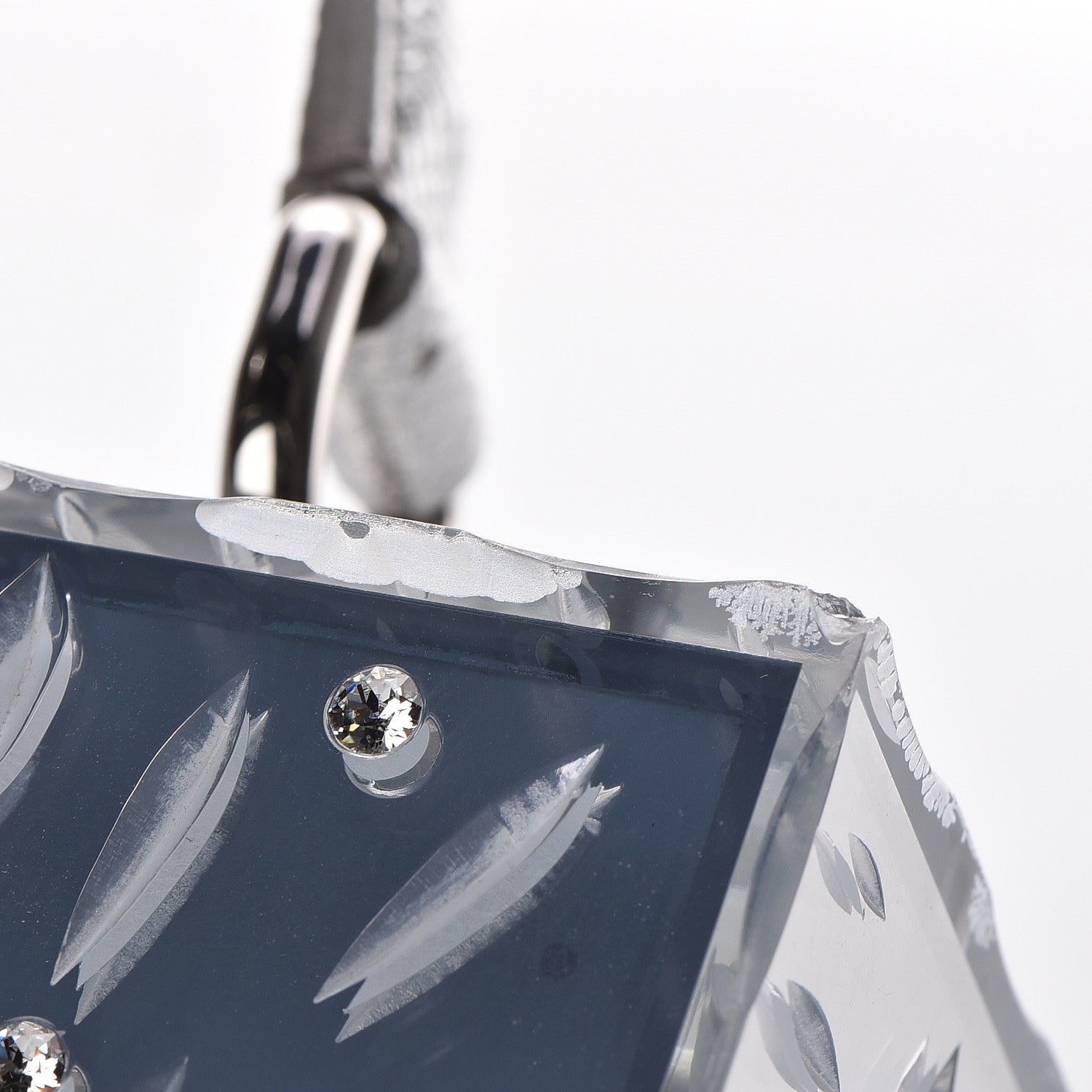 Dolce & Gabbana Plexiglass Embellished Metallic Dauphine Box Bag Argento 10 of 21