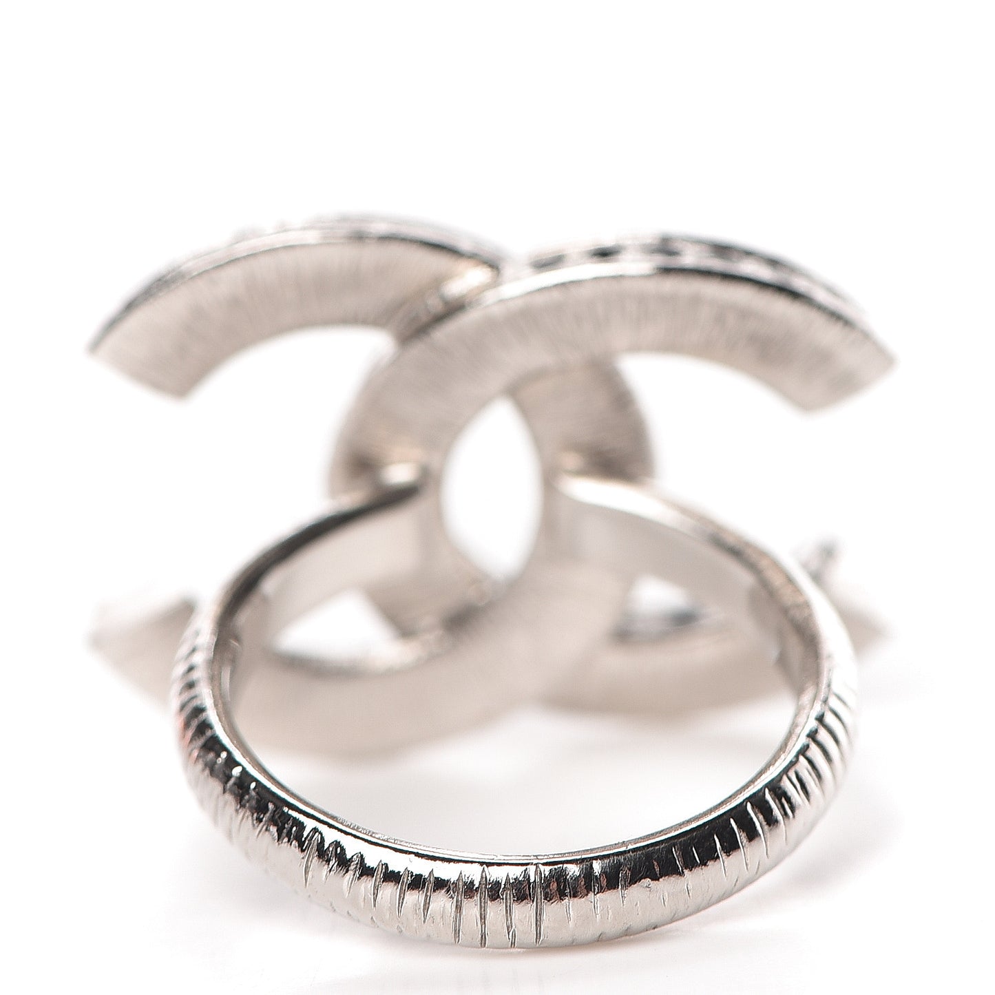 Crystal CC Ring 6.25 Silver Black