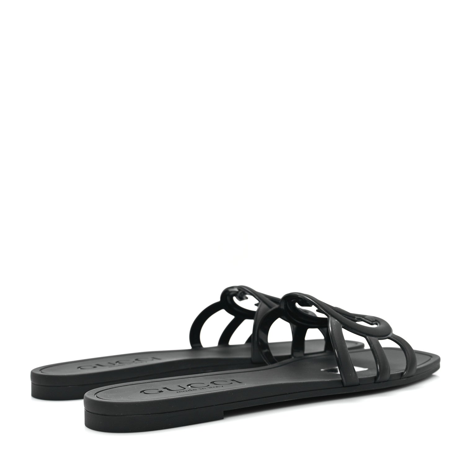 Gucci Rubber Womens Interlocking G Slide Sandals  39 Black 5 of 10