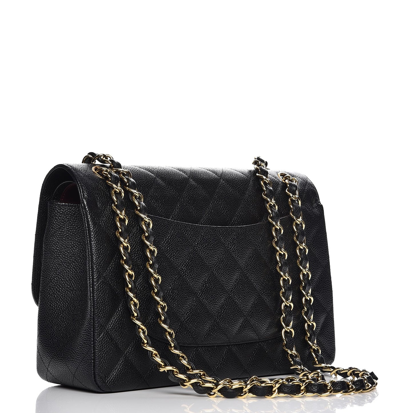 Caviar Quilted Jumbo Double Flap Black