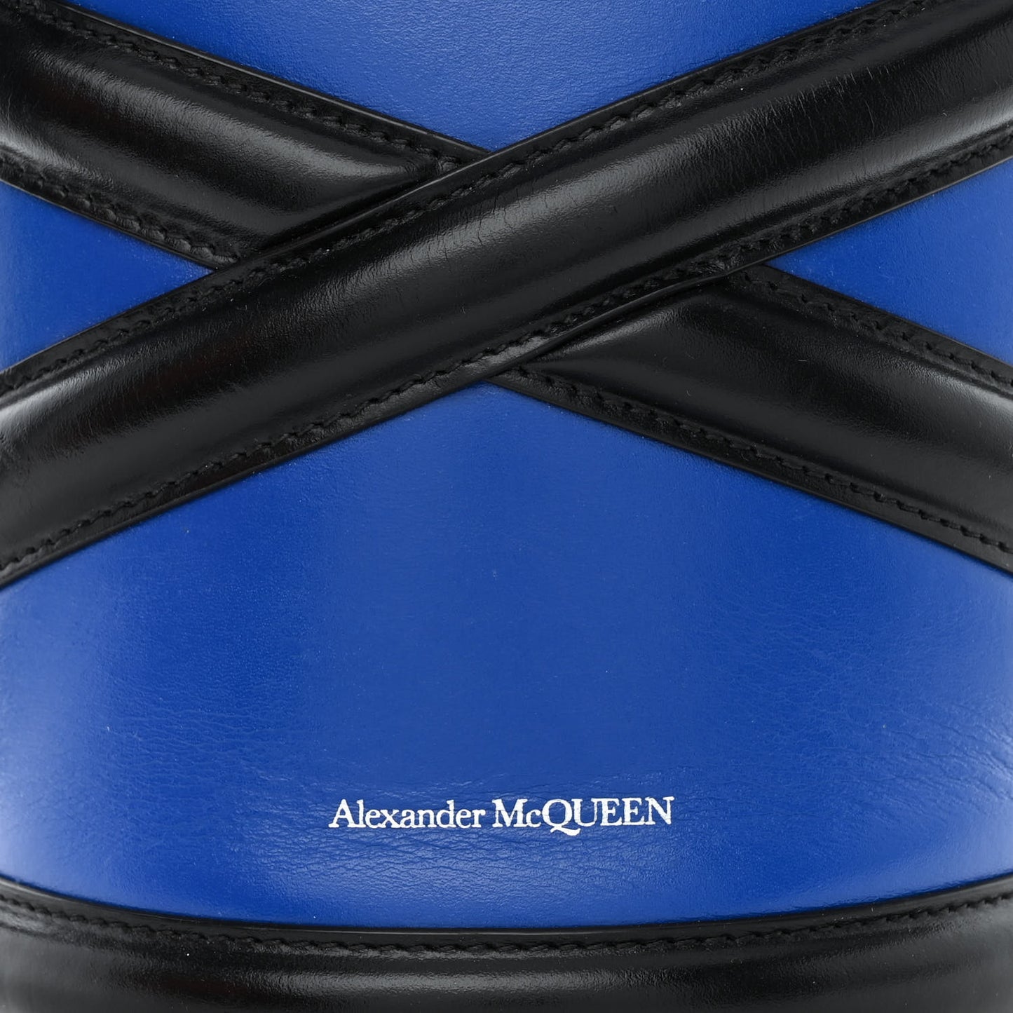 Calfskin The Curve Small Shoulder Bag Electric Blue Black