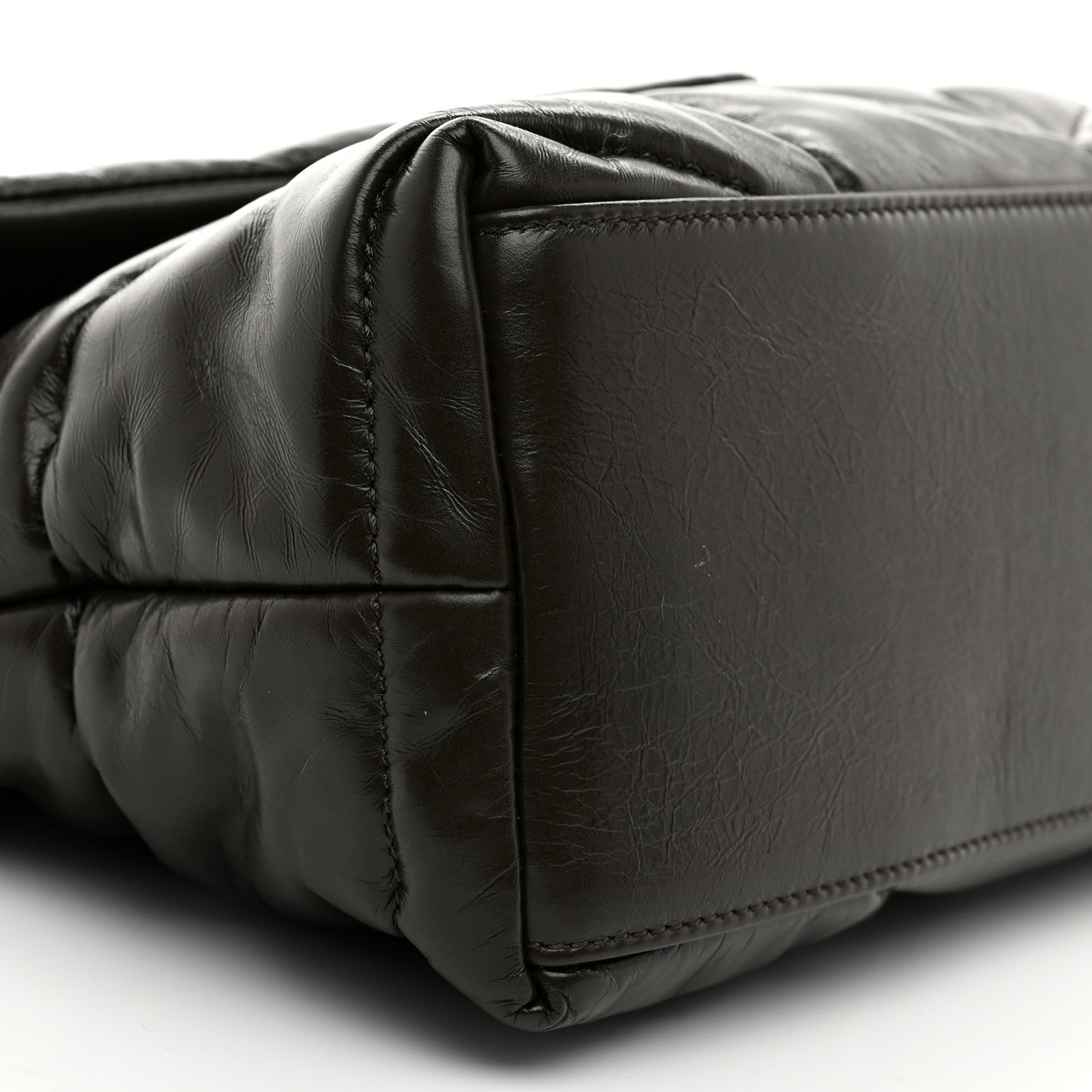 Saint Laurent Lambskin Quilted Small Loulou Puffer Monogram Chain Satchel Light Musk 10 of 11