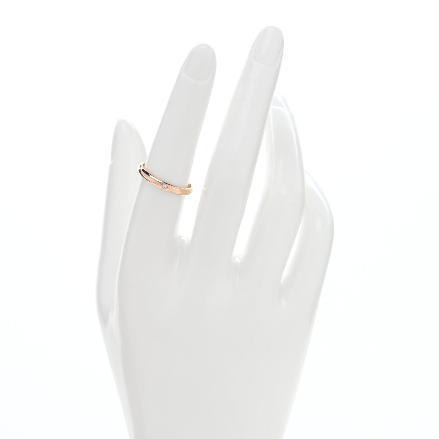 18K Pink Gold Diamond 2.6mm 1895 Wedding Band Ring 54 6.75