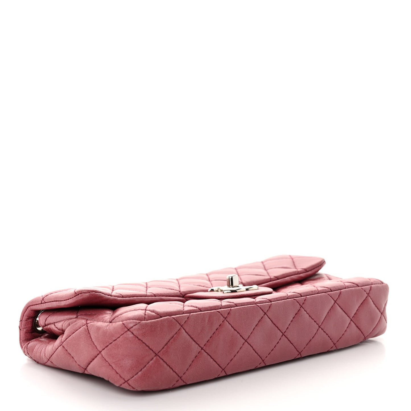 Lambskin Quilted East West Flap Dark Red