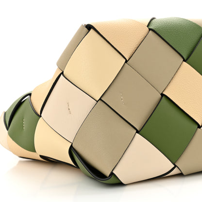 Loewe Calfskin Woven Small The Surplus Collection Basket Bag Avocado Ivory 9 of 10
