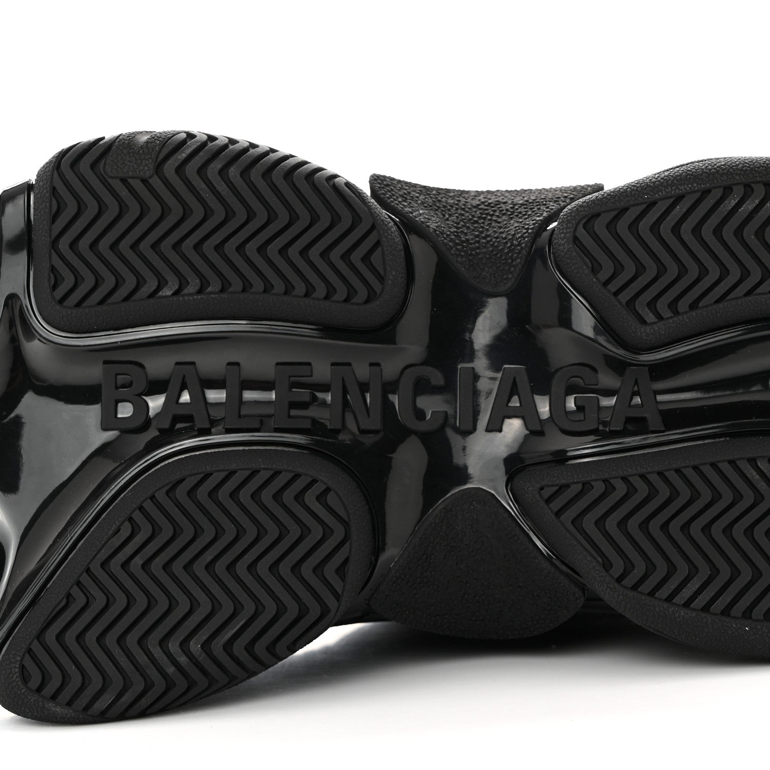 Balenciaga Fabric Mesh Womens Triple S Sneakers 37 Black 8 of 9