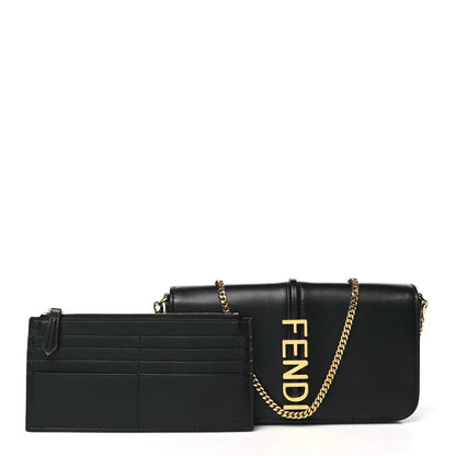 Fendi Vitello Grace Matte Fendigraphy Wallet On Chain Black 3 of 10