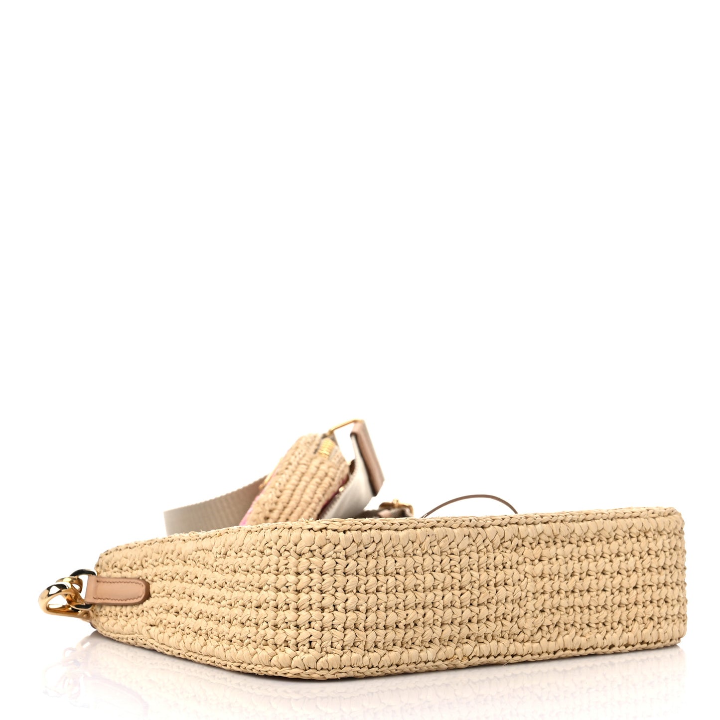Yarn Raffia Effect Crochet Striped Re-Edition 2005 Shoulder Bag Naturale Petalo
