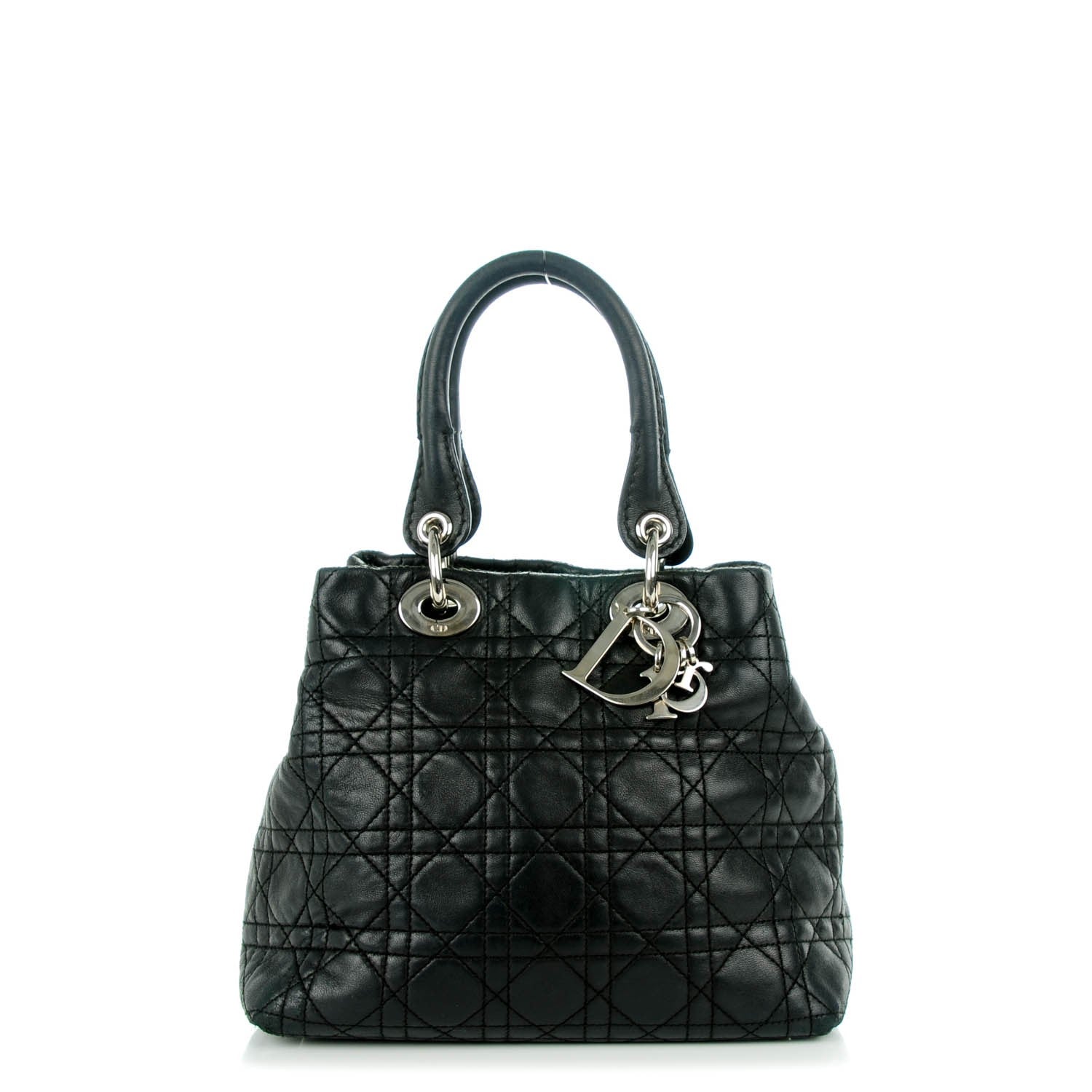 Christian Dior Lambskin Cannage Small Soft Lady Dior Tote Black 1 of 8