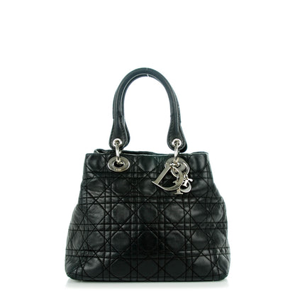 Christian Dior Lambskin Cannage Small Soft Lady Dior Tote Black 1 of 8