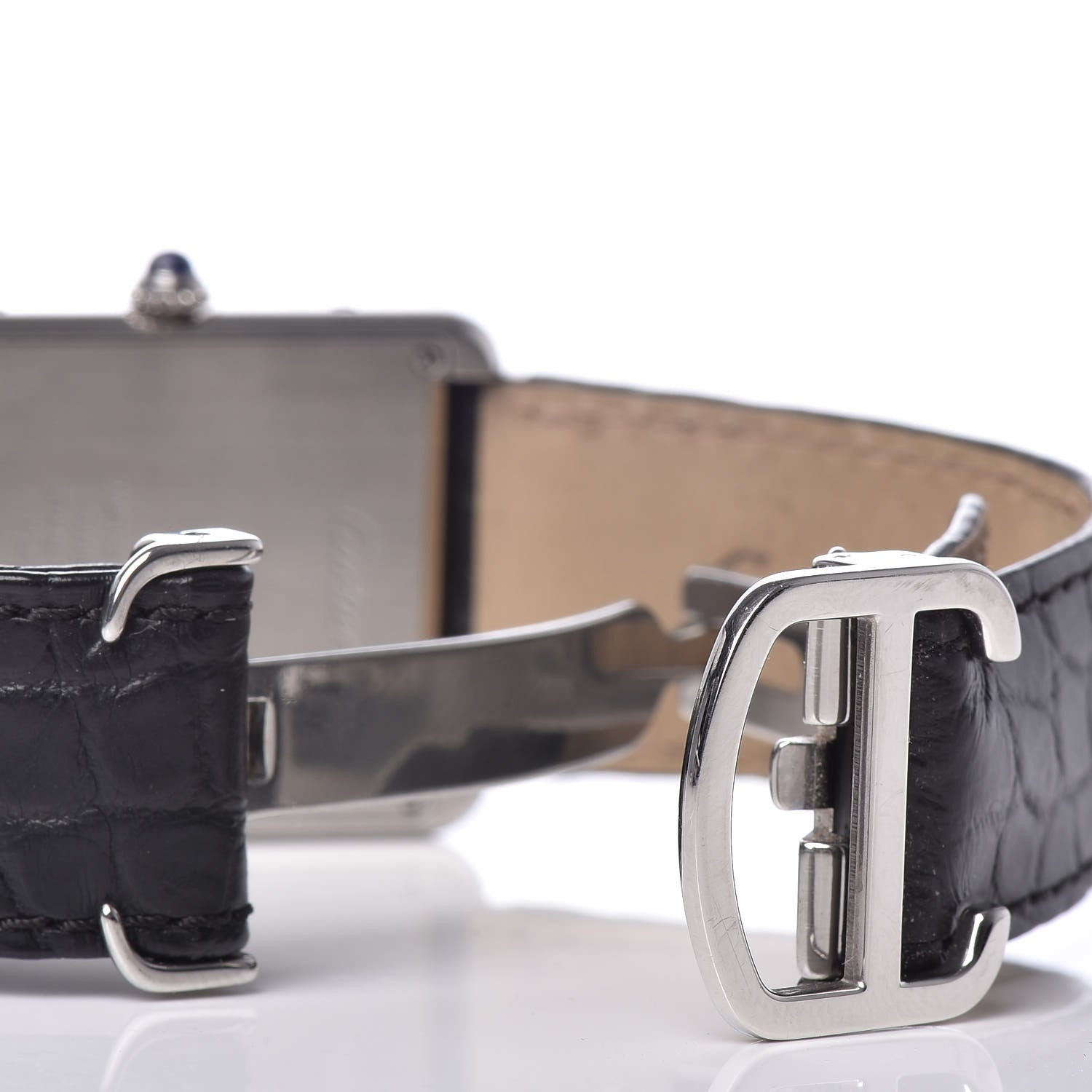 Cartier Stainless Steel Alligator 27mm Tank Solo Quartz Watch 6 of 11