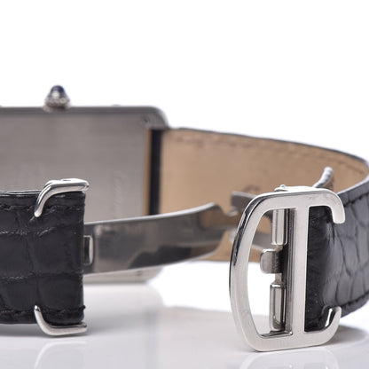 Cartier Stainless Steel Alligator 27mm Tank Solo Quartz Watch 6 of 11