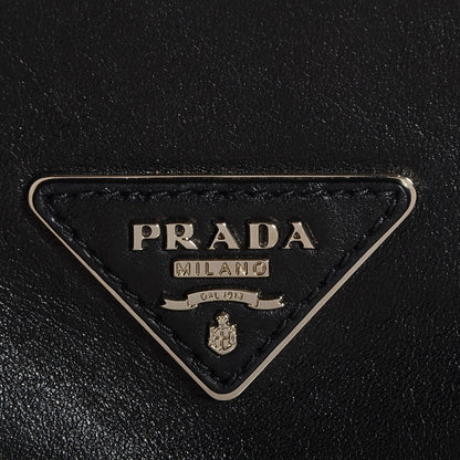 Prada Soft Calfskin Large Studded East West Tote Black 17 of 22