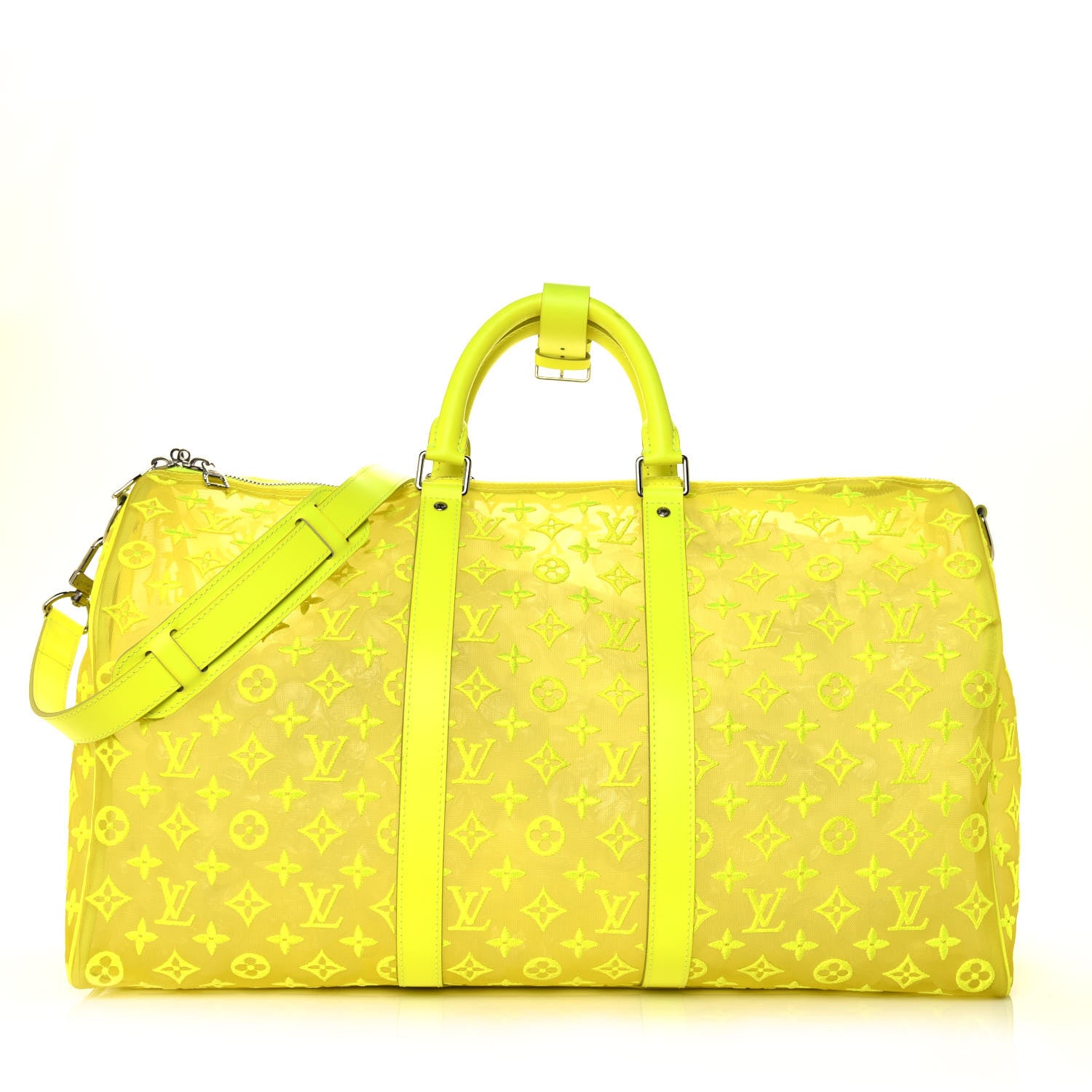 Louis Vuitton Monogram Fluo See Through Keepall Bandouliere 50 Yellow 1 of 31